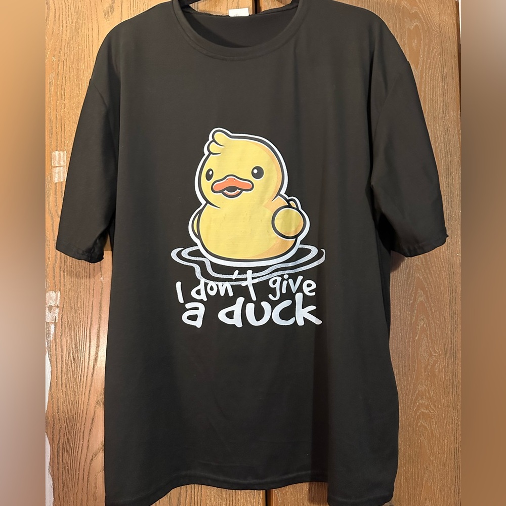 Black T-Shirt with Duck Graphic